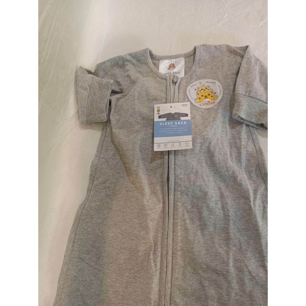 LVKISS Baby Sleep Sack Bodysuit 3-6 Months Small Gray Swaddle Transition